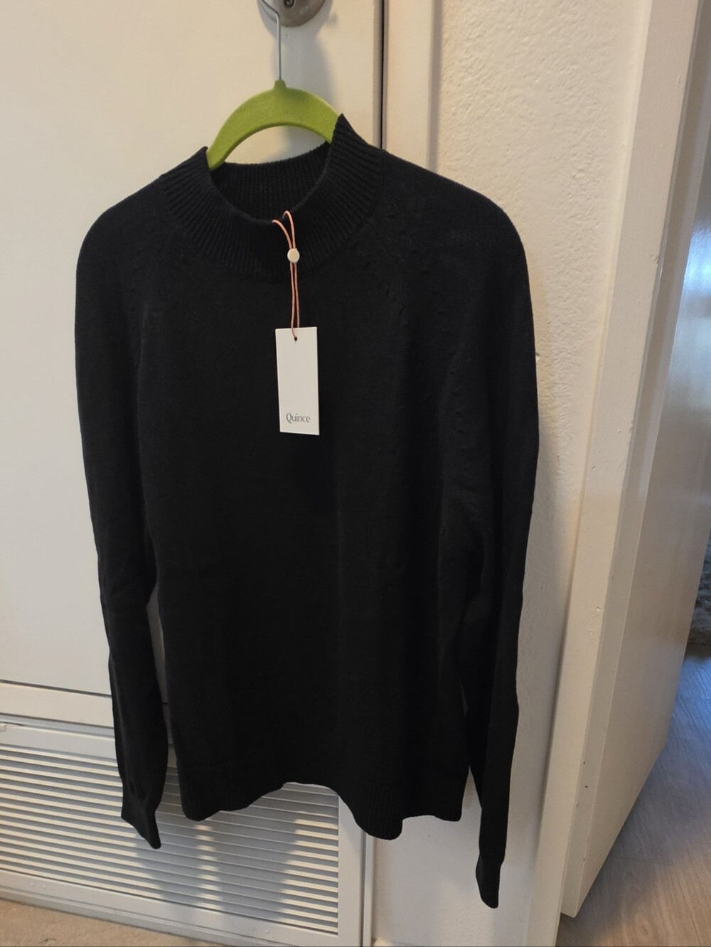 Quince Womens Black Cotton Crewneck Pullover Sweater NWT Size M